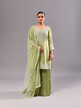 White Embroidered Crushed Garara Suit Set